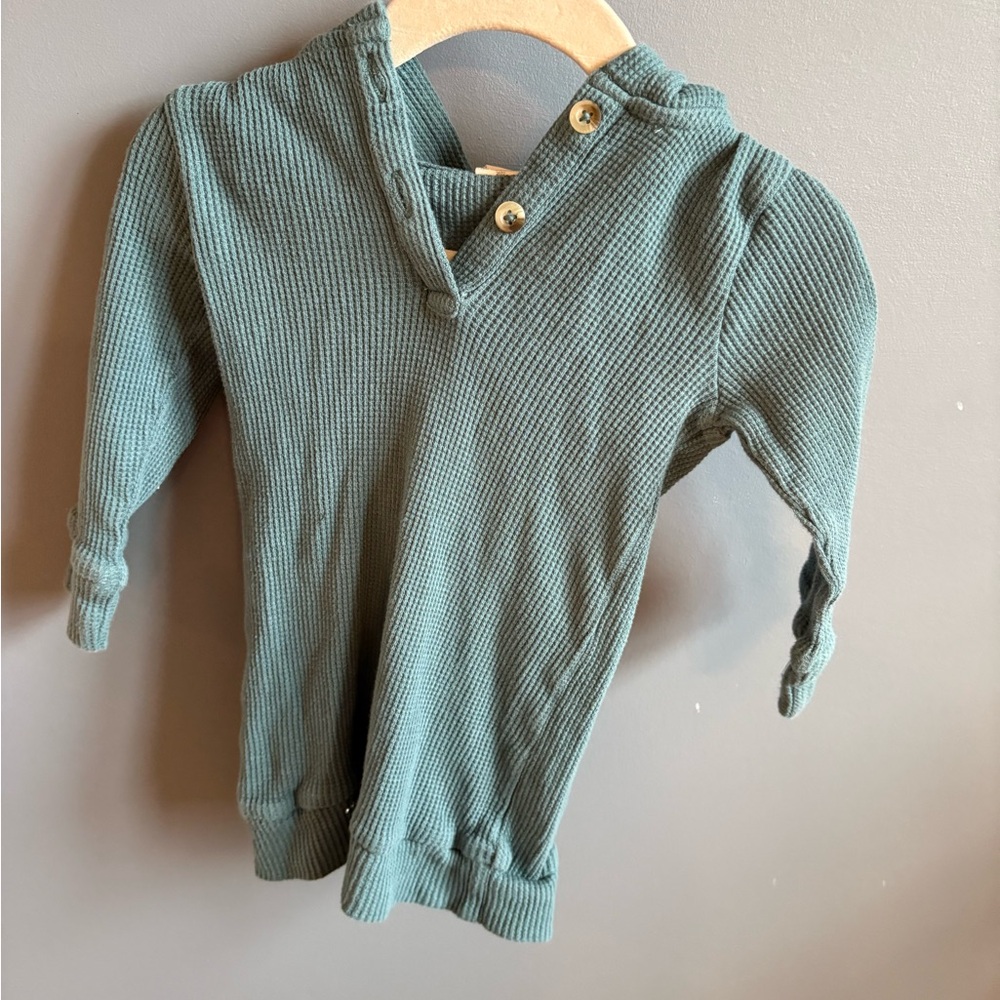 Kate Quinn Thermal Teal Bear Ears Hoodie